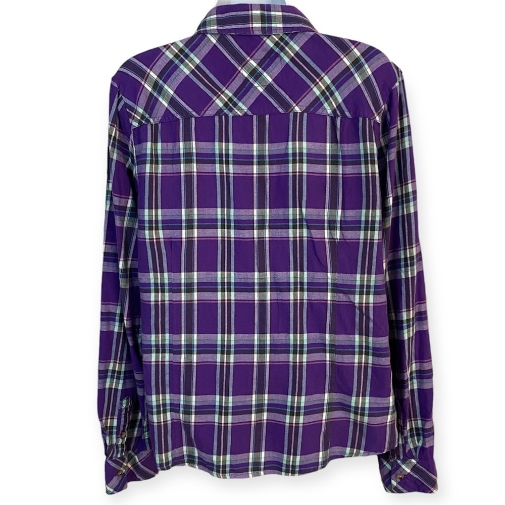 Aeropostale Eighty-Seven Purple Button-down Cotton Shirt XL Long Sleeve Plaid - Picture 3 of 15